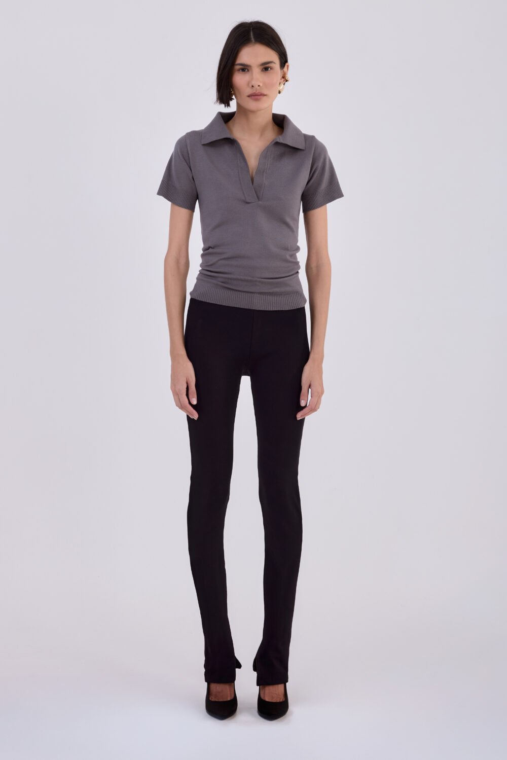 POLO TRICOT CINZA