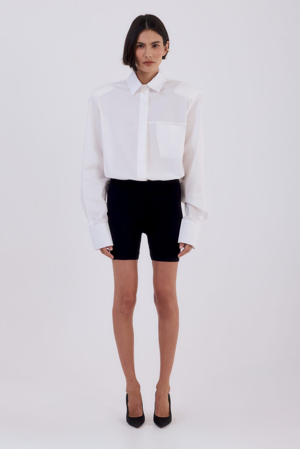 MINI-SHORTS TRICOT PRETO