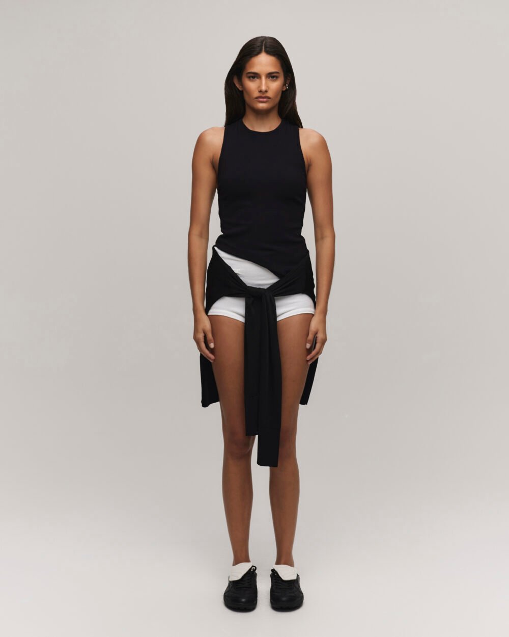 TANK RACER CANELADA PRETO