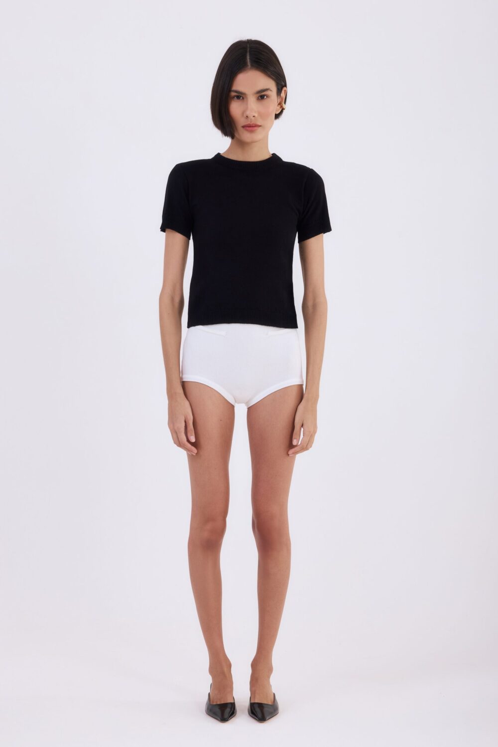 T-SHIRT TRICOT PRETO